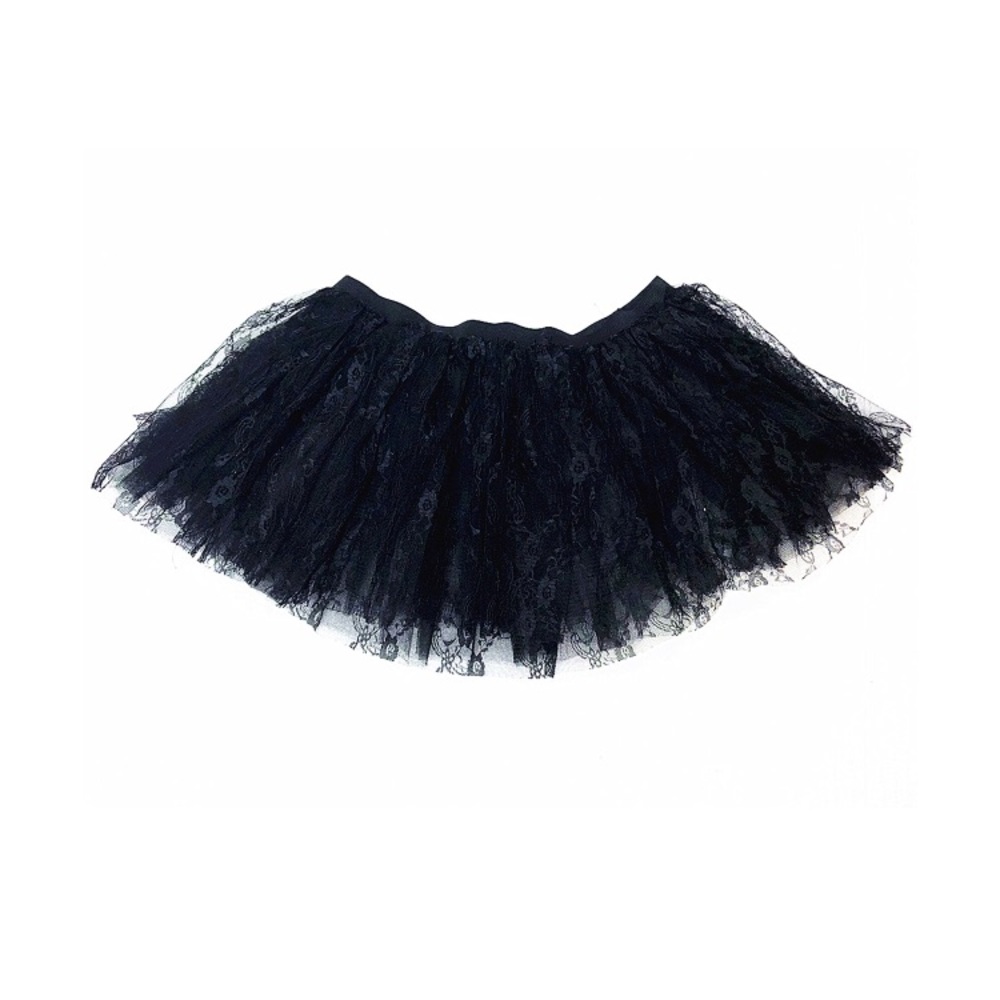 NWT Womens Black Lace Tutu Skirt Costume One Size Halloween
